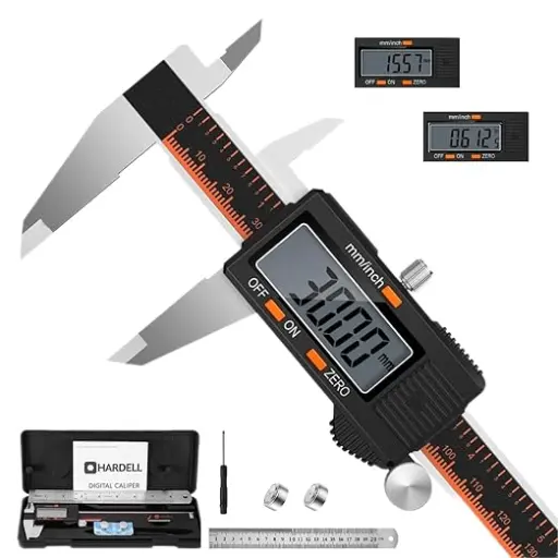 Mediciones precisas en mm/inch con pantalla LCD; ideal para comprobar tolerancias y ajustes de piezas impresas.