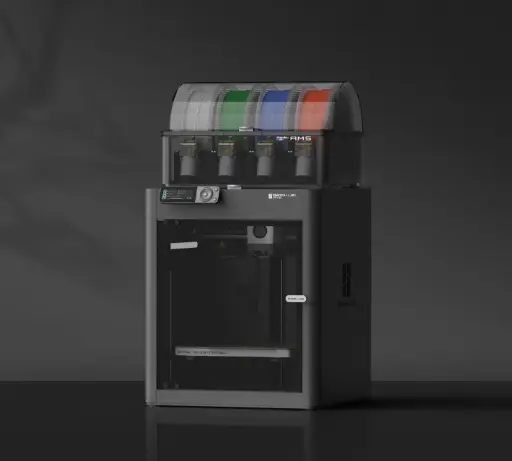 Impresora 3D Bambu Lab p1s con sistema AMS para impresión multicolor, gran velocidad y calidad de nivel profesional. Ideal para makers avanzados y prototipado rápido.